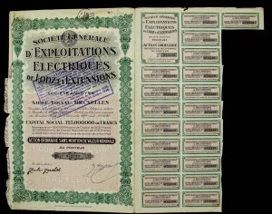 Societe Generale D'Exploitations Electriques de Lodz et Extensions, stock set. Total of 2 pcs. (871)