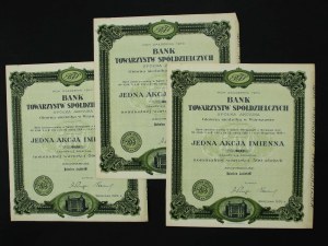 Bank of Cooperative Societies, 500 zloty 1929. set of 3 pcs. (874)