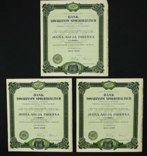 Bank of Cooperative Societies, 500 zloty 1929. set of 3 pcs. (874)