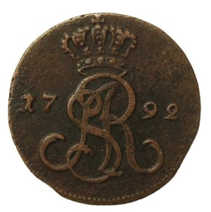 Stanislaw August Poniatowski, 1792 M.V. penny, Warsaw (832)