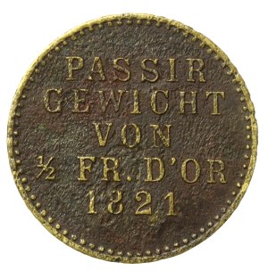 Germany, Prussia, weight 1/2 Friedrichs o'ra 1821 (833)