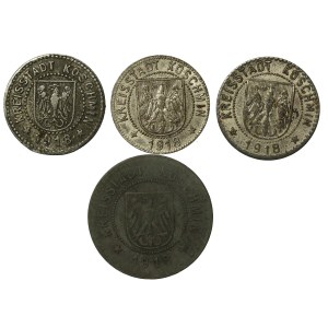Koźmin/Koschmin, zestaw 10 - 50 fenigów 1918. Razem 4 szt. (837)