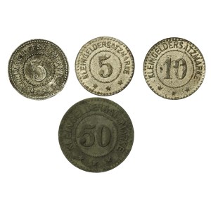 Koźmin/Koschmin, zestaw 10 - 50 fenigów 1918. Razem 4 szt. (837)