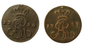 Stanislaw August Poniatowski, a set of pennies. Total of 2 pieces (840)