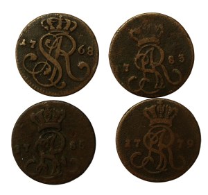 Stanislaw August Poniatowski, a set of pennies. Total of 4 pieces (841)