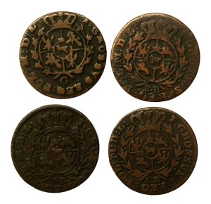 Stanislaw August Poniatowski, a set of pennies. Total of 4 pieces (841)