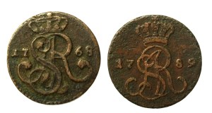 Stanislaw August Poniatowski, a set of pennies. Total of 2 pieces (844)