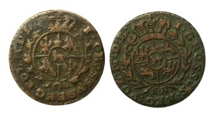 Stanislaw August Poniatowski, a set of pennies. Total of 2 pieces (844)