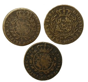 Stanislaw August Poniatowski, a set of triplets. Total of 3 pieces (855)