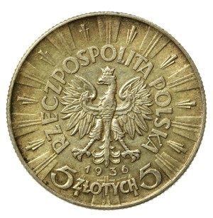 Second Republic, 5 gold 1936 Pilsudski (883)