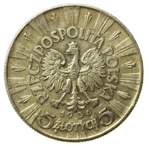 Second Republic, 5 gold 1936 Pilsudski (884)