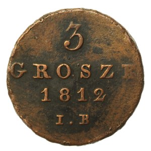 Duchy of Warsaw, 3 pennies 1812 I.B (891)