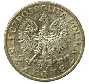 II RP, 2 gold 1933 Head of a Woman (897)
