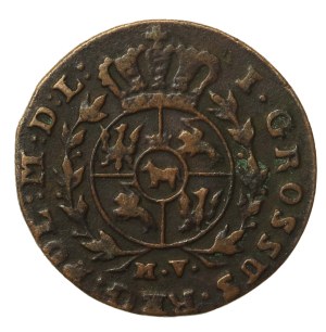 Stanislaw August Poniatowski 1764-1795, 1793 MV penny, Warsaw (930)