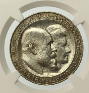 Germany, Württemberg, 3 marks 1911 F, 25th wedding anniversary (451)