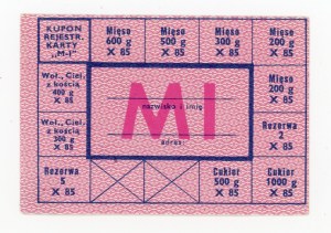 Supply card, October 1985 - MI (382)