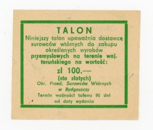 Recycled paper voucher - Torun province, 100 zlotys (383)
