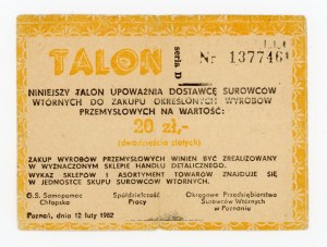 Recycled paper voucher - Poznań province, 20 gold ser. D (385)