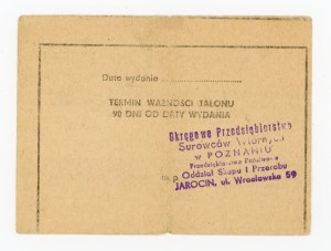 Recycled paper voucher - Poznań province, 20 gold ser. D (385)
