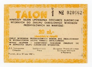Recycled paper voucher - Poznań province, 20 gold ser. C (387)