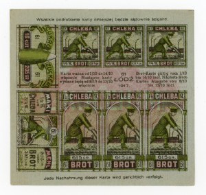 Lodz, food card for bread and sugar 1917 - 61 (388)