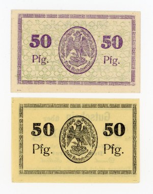 Biskupiec/Bischowswerder, 50 fenig 1920, two varieties. 2 pieces total. (394)