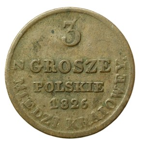 Kingdom of Poland, 3 pennies 1826 IB (559)
