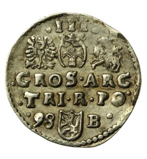 Sigismund III Vasa, Trojak 1598, Bydgoszcz, abbreviated date on the left side of the Lewart coat of arms (573)