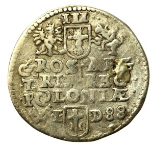 Sigismund III Vasa, Trojak 1588, Poznań - RARE, date to the right (575)