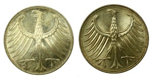 West Germany, FRG, set of 5 marks 1966 and 1974. total of 2 pcs. (577)