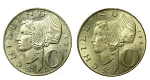 Austria, set of 10 shillings 1947-1958. total of 2 pieces. (578)