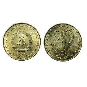 Niemcy, NRD, zestaw 20 marek 1972-1973. Razem 2 szt. (579)