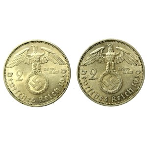 Niemcy, III Rzesza, zestaw 2 marki 1939. Razem 2 szt. (581)