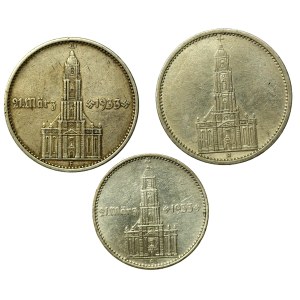 Niemcy, III Rzesza, zestaw 2 i 5 marek 1934. Razem 3 szt. (582)
