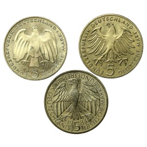 Niemcy, RFN, zestaw 5 marek 1983-1984. Razem 3 szt. (583)