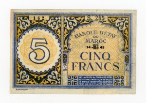 Morocco, 5 francs 1943 (1067)