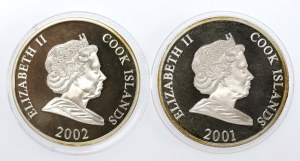 Cook Islands, $1 set 2001-2002, Mundial. Total of 2 pcs (471)