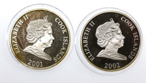 Cook Islands, $1 set 2001-2002, Mundial. Total of 2 pieces (472)