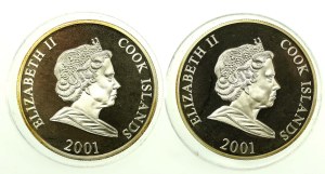 Cook Islands, $1 set 2001-2002, Mundial. . 2 pieces total (474)