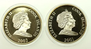 Cook Islands, $1 set 2001-2002, Mundial. . 2 pieces total (476)
