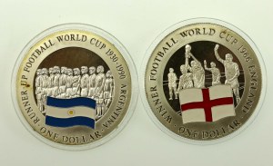 Cook Islands, $1 set 2001-2002, Mundial. . 2 pieces total (476)