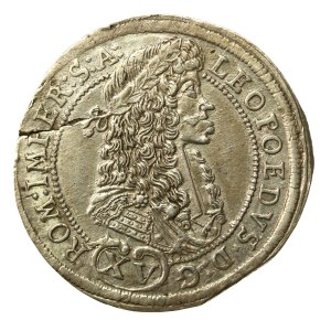 Austria, Leopold I, 15 Krajcarów 1694 GE Praga, LEOPOEDUS. Duża rzadośc (483)