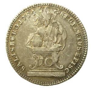 Austria, Archbishopric of Salzburg, 10 krajcars 1754, Salzburg (487)
