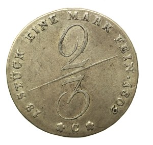 Germany, Bruszwig-Luneburg, George III, 2/3 thaler, 1802 (652)