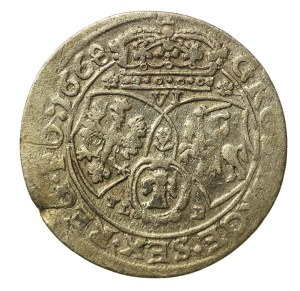 John II Casimir, Sixth of 1668 TLB, Bydgoszcz - RARE, last vintage, uncommon portrait (660)
