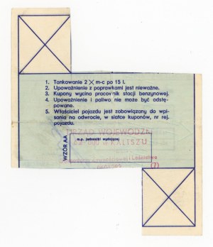 Fuel supply card for TAXI, 2 x 15 l. 1st half 1985. incomplete (1091)