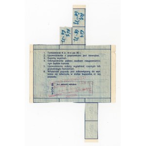 Kartka zaopatrzeniowa na paliwo dla TAXI, 4 x 30 l. 1 półrocze 1985 (1095)
