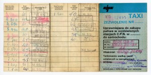 Fuel purchase permit for TAXI (1102)