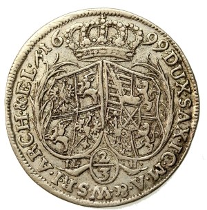 August II the Strong, 2/3 of a Thaler (guilder) 1699 ILH, Dresden (691)