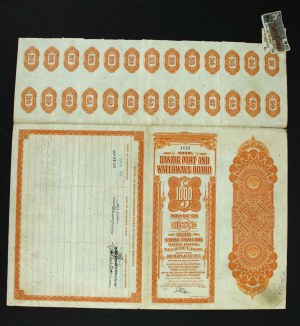 Danzig, The Danzig Port and Waterways Board, $1,000 1927. unprinted (961)